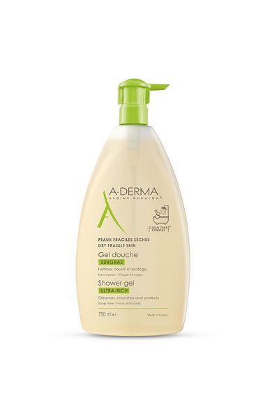 A-DERMA Gel de duș spumant ultra-bogat cu lapte de ovăz, A-Derma, Gel de duș, 750 ml