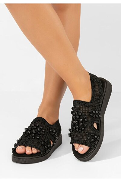 B T Shoes Sandale dama fara toc Marisea negre