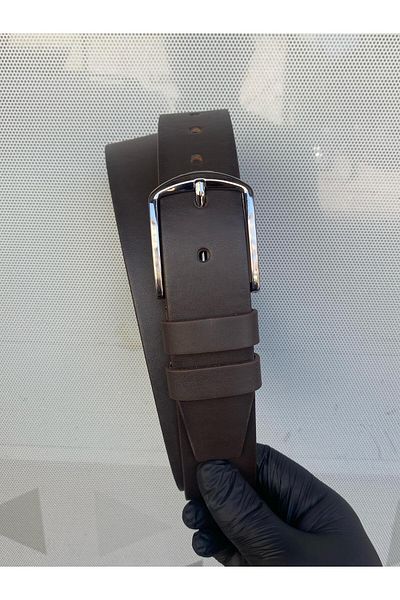 Gesa Men's Faux Leather Sports Brown Belt 4 cm