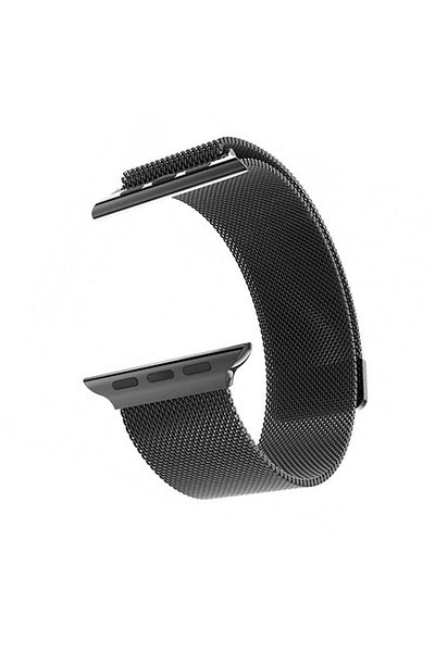 THD Milanese Black Metal Strap For Apple Watch 42/44 Mm, Universal Size, Series 10,9,8,7,6,5