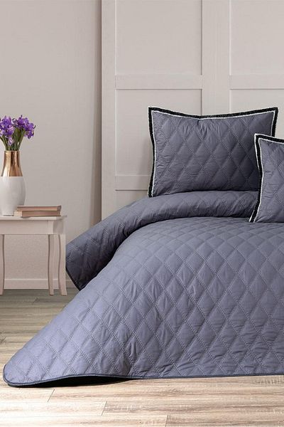 BELENAY HOME Vita 3 Piece Bedspread Set – Double, Fiber Filled, Flounced Pillowcases