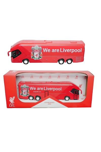 Banbo Toys Liverpool FC bus, diecast, metal, scale 1:50, 25cm, doors with opening system