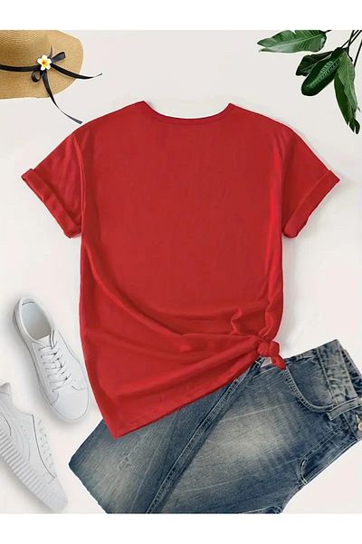 DAXİS Sportwear Company Tricou pentru damă cu imprimeu iepure cu gâtul turnat