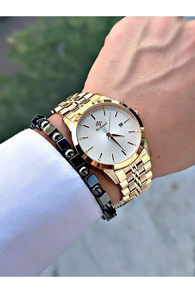 Bentini Men's Wrist Watch with Calendar – Steel Band, 3 Atm Water Resistant, 2-Year Warranty, Gift Bracelet