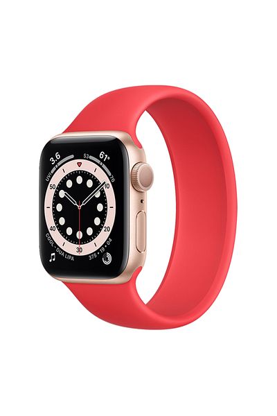 THD Red Silicone Strap Solo Loop For Apple Watch 42/44/45 Mm 1,2,3,4,5,6,7,8 Size L