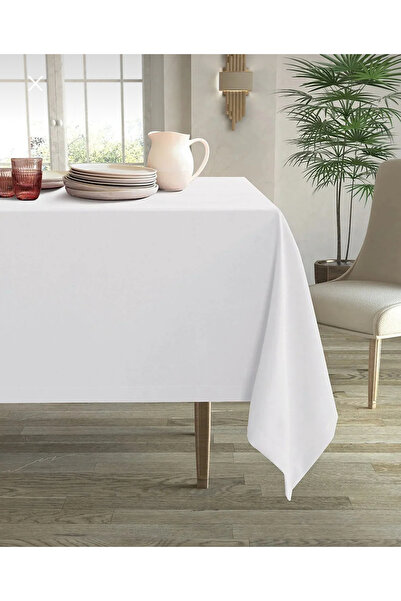 Royalty KADİFE DOKULU BEYAZ MASA ÖRTÜSÜ