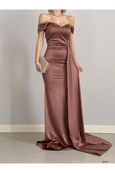 Modafeminen Φόρεμα Maxi Boy από σατέν ύφασμα 582441 ΚΑΦΕ