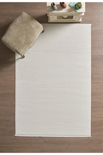 Red Halı Krem Yumuşak Dokulu Jüt Taban Halı Kilim Salon Mutfak Koridor Yolluk Dokuma 9mm Antialerjik