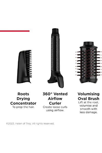 Revlon 820W One-Step Blow Dry Hair Multi-Styler Black and Red Length:40 cm