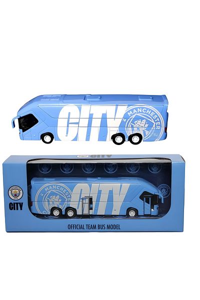 Banbo Toys Manchester City FC bus, diecast, metal, scale 1:50, 25cm, doors with opening system