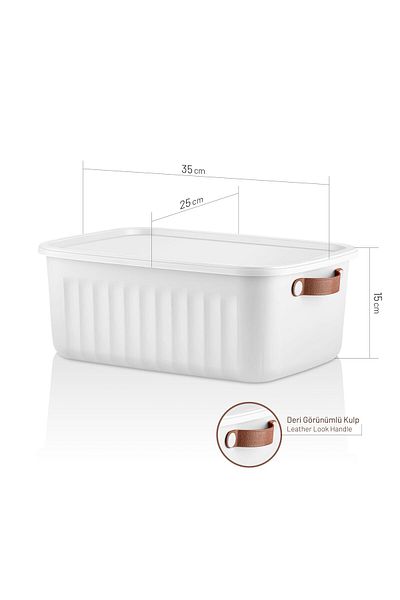 Frapan Home 3 Pieces 10 Lt Multi-Purpose Organizer Box with Lid Inside Cabinet Bathroom Kitchen Organizer