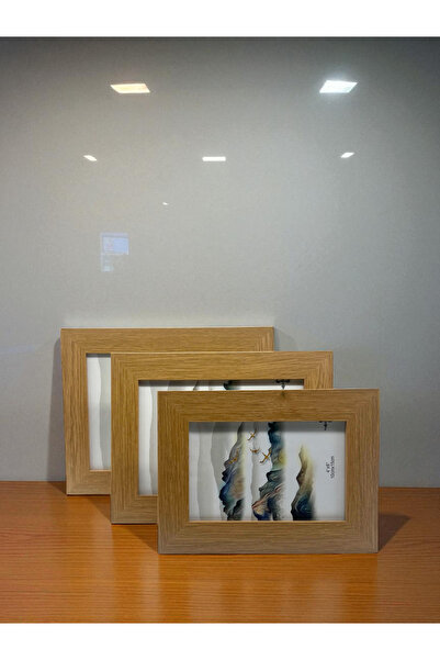 CİHO 3 Size (10×15/13×18/15×20 cm) Glass Wooden Decorative Contrast White Photo/Memory Frame