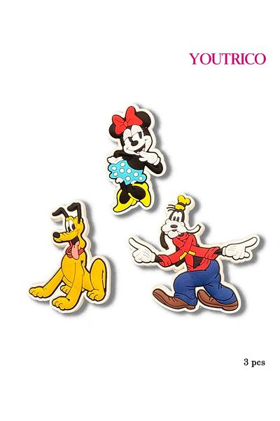 Youtrico 3pcs Cute Cartoon Jibbitz Charms for Crocs - Playful Slipper Ornament Set