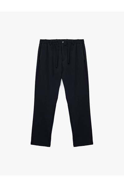 Koton Buttoned Double Leg Stretch Slim Fit Trousers with Tie-Up Waist