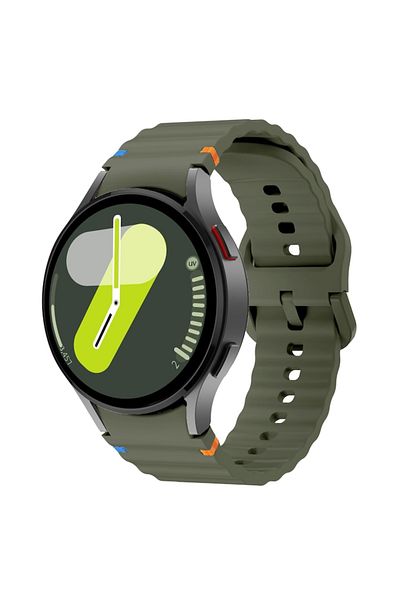 THD Silicone strap 20 mm, THD, compatible with Samsung Galaxy Watch 7, Galaxy Watch 6, army green