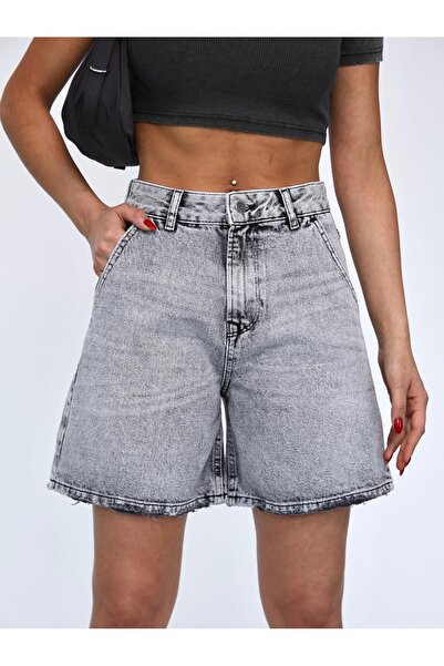 Zeo Basic Pantaloni scurți de damă, gri deschis