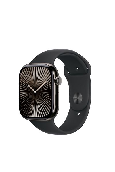 THD Curea silicon,THD, compatibila Apple Watch 46 mm seria 10, Apple Watch SE 44 mm, M/L, negru