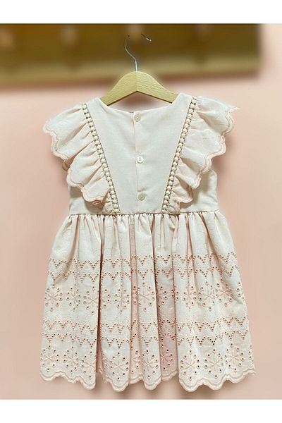 Cherrys Bebek Brode Detail Ruffle Dress
