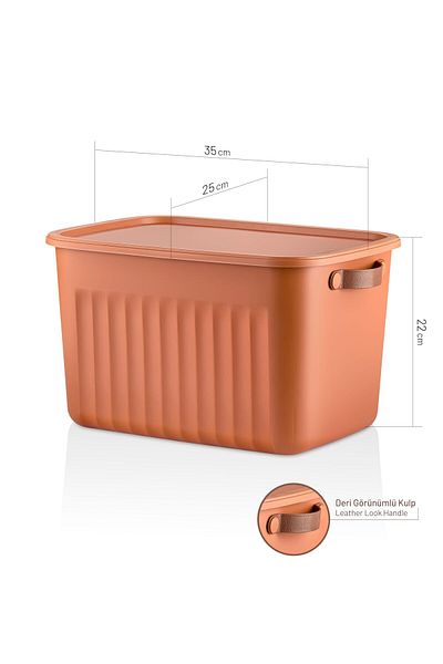 Frapan Home 3 Pieces 15 Lt Multi-Purpose Organizer Box with Lid Inside Cabinet Bathroom Kitchen Organizer