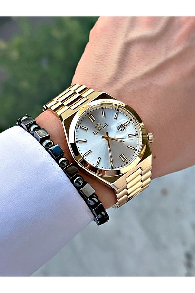 Bentini Men's Wrist Watch with Calendar – Steel Band, 3 Atm Water Resistant, 2-Year Warranty, Gift Bracelet