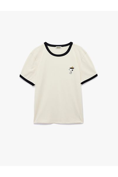 Koton Regular Fit Short Sleeve Crew Neck Cotton Licensed Snoopy T-Shirt