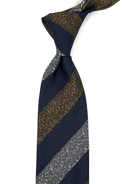 Kravatkolik Garranes Style Navy Blue Line Pattern Italian Silk Tie Ik1942