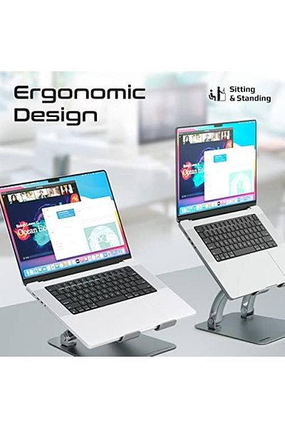 Promate حامل كمبيوتر محمول من الألومنيوم، DeskMate-7