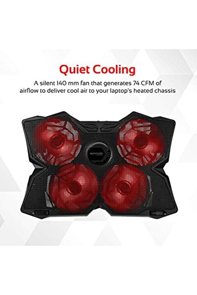Promate وسادة تبريد لأجهزة الكمبيوتر المحمول للألعاب من بروميت، AirBase-3، لون أسود