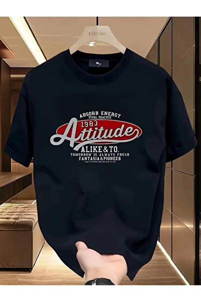 AEMİ Μπλουζάκι Unisex Attitude με στάμπα Oversize Crew Neck