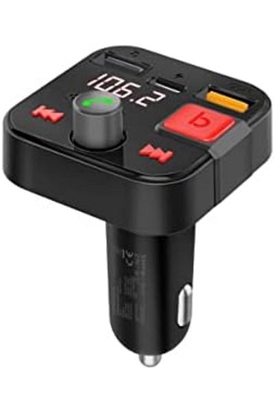 Promate Wireless FM Transmitter, In-Car Bluetooth V 5.1 Transmitter Car Kit with 18W Qualcomm QC 3.0