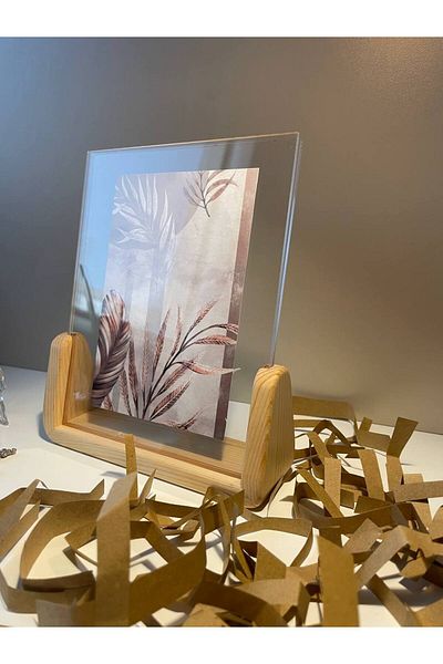 NO ON ATÖLYE Solid Handmade Plexiglass Picture Photo Frame (Pine Tree) Landscape Picture Card Gift