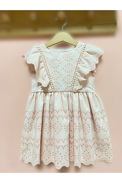 Cherrys Bebek Brode Detail Ruffle Dress