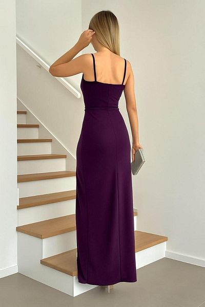 Modafeminen Φόρεμα ψαριού με λεπτό λουράκι μωβ 582210