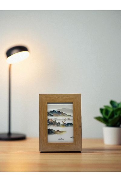 CİHO Ciho 10×15 cm Glass Wooden Decorative Contrast White Detailed Photo / Memory Frame