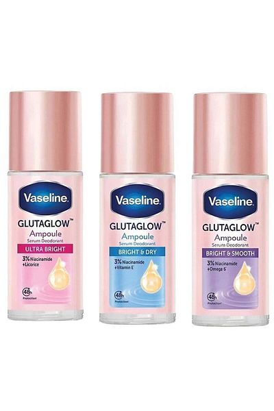 Vaseline GlutaGlow Set of Ultra Dry, Soft & Bright Deodorant Ampoules, Each 45ml