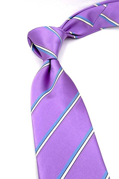 Kravatkolik Kilreen Style Lilac Line Pattern Italian Silk Tie Ik1936