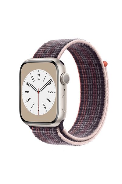THD THD brand sport loop textile strap for Apple Watch 45 mm series 8, universal size, shock pink