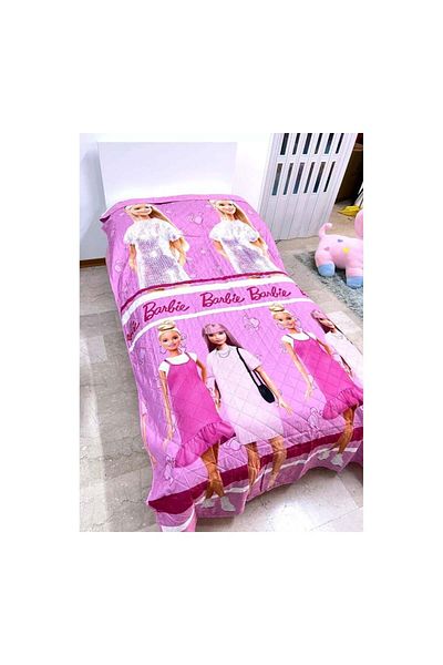 Barbie Bedspread, 250x150 cm, Pink, Barbie