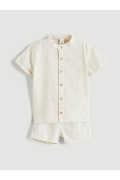 LC Waikiki Judge Collar Baby Boy Shirt and Shorts 2-Piece