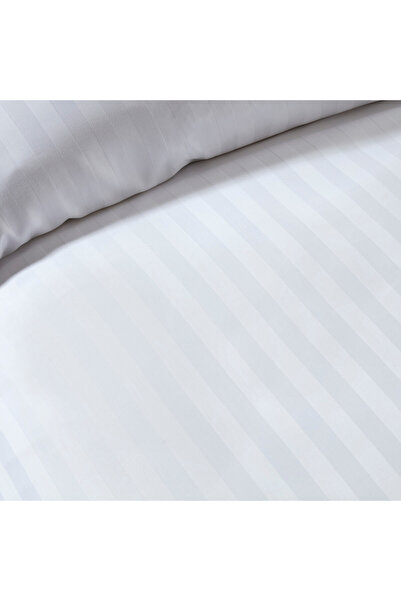 TFEX White Bed Sheet Satin Striped Hotel Type 1 Piece