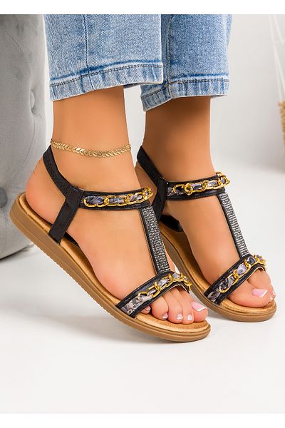 starlike Sandale dama negre A009