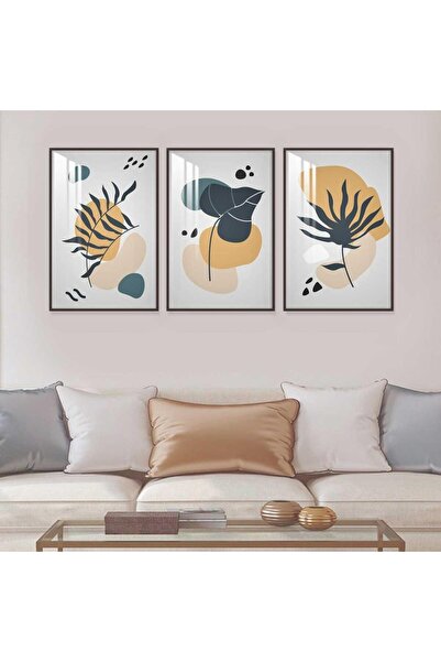 4gdran ثلاث لوحات جدارية خشبية بتصميم الفن البوهيمي مع برواز خشبي شامبين و طب...