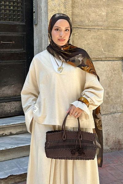 Ceylan Otantik Μπλούζα από οργανικό λινό με λαιμόκοψη