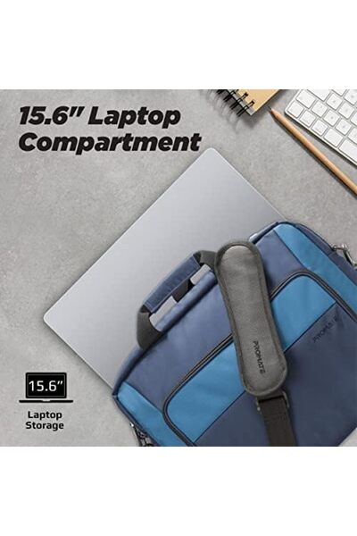 Promate حقيبة رسول، حقيبة كمبيوتر محمول خفيفة الوزن مقاس 15.6 بوصة بسحابات آمنة ومقاومة للماء