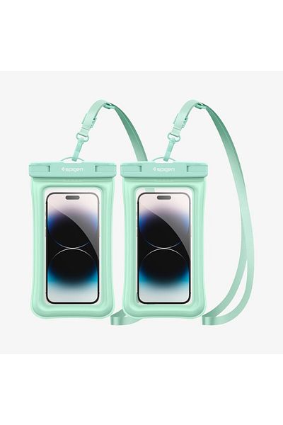 Spigen Aqua Shield Floating Universal Waterproof Phone case 2 Pack IPX8 Pouch A610 - Mint