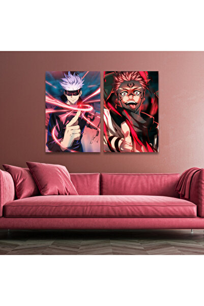 Marktna لوحة قماشية ثنائية بتصميم أنمي مع برواز شامبين مجوف