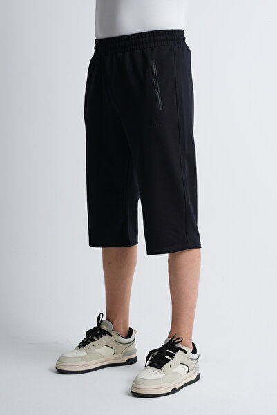 Shooter Sportswear Чоловічі літні капрі класичні темно-сині на блискавці з кишенями на гумці, регульована талія, зручний крій, довгі шорти