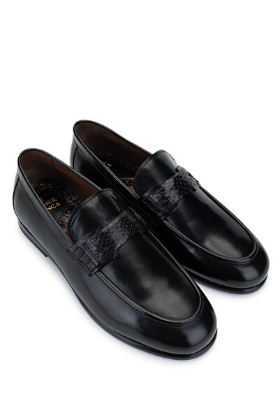 Tamer Tanca Erkek Hakiki Deri Siyah Klasik Ayakkabı