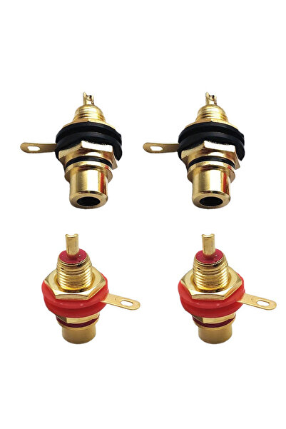 Choice1 4 قطع من مقابس RCA أنثى قابلة للحام باللونين الأحمر والأسود، موصلات ل...