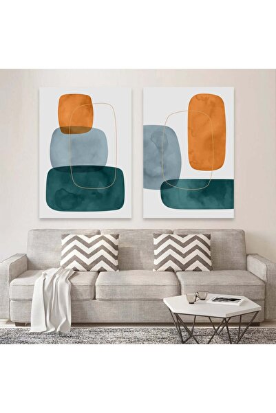 SND لوحة قماشية ثنائية بتصميم مودرن مع برواز شامبين مجوف